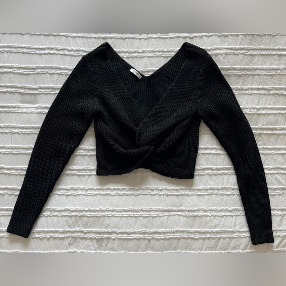 Women's Black Cropped Sweater